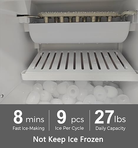 Miniatura 2 de IKT Dispensador de enfriador de agua 3 en 1 con máquina de hielo para botella de 5 galones, 27 libras en 24 horas, luz nocturna de 3 temperaturas,