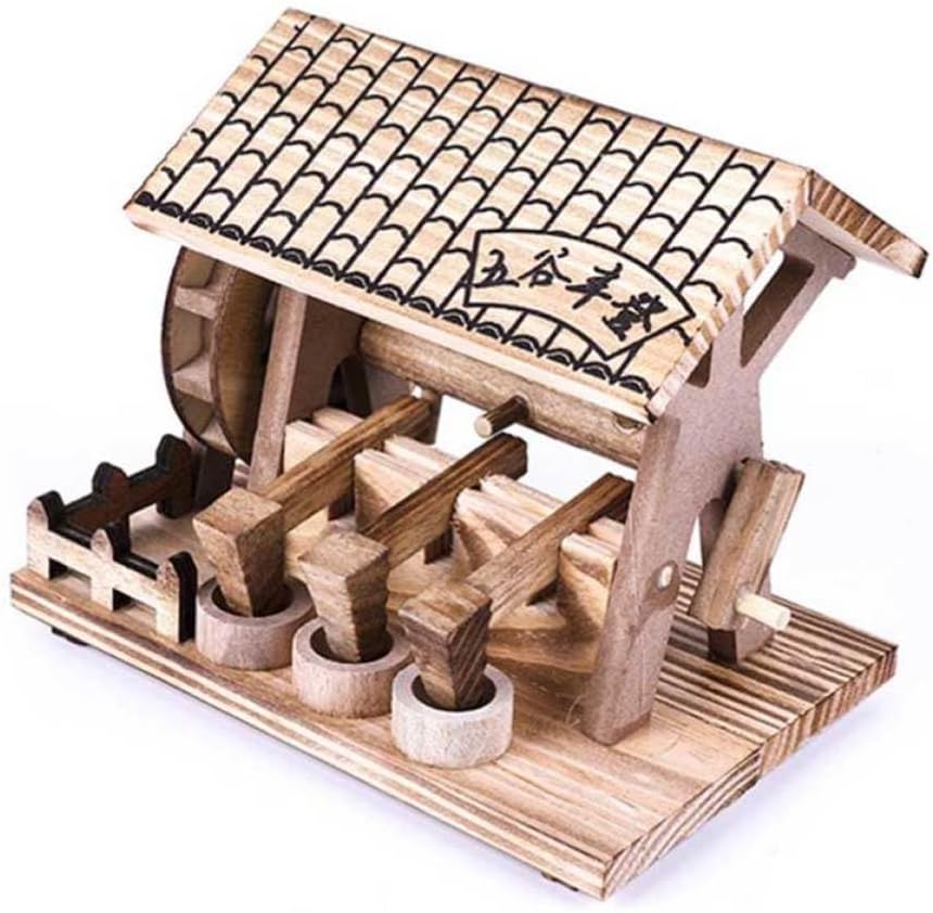 Wooden Grinding Mill Model Gift Rustic Country Style Desktop Decor