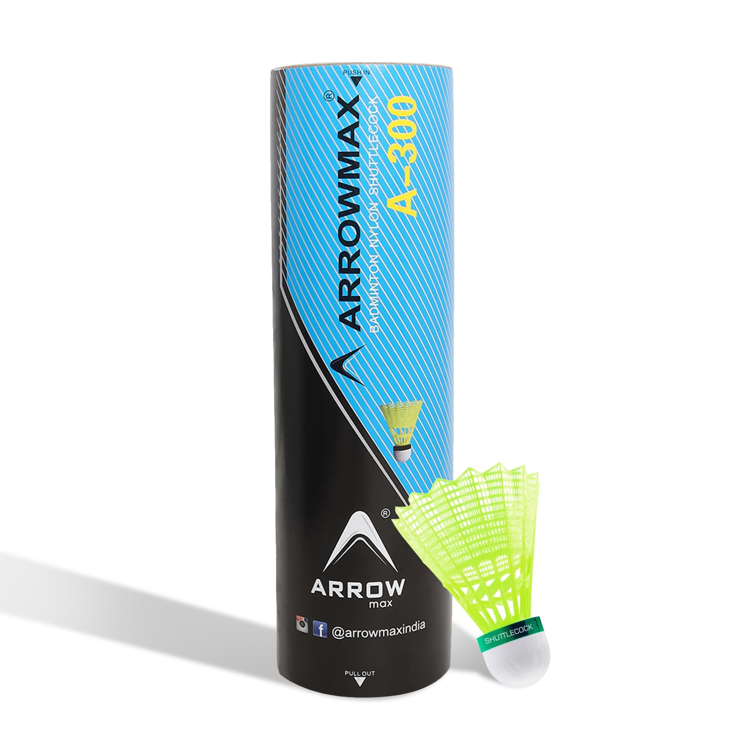 Arrowmax Badminton Shuttlecock Nylon |Stable Flight & Fast Recovery Shuttle for Training Practice Outdoor Indoor Cork Base-Pack of 6-image-43