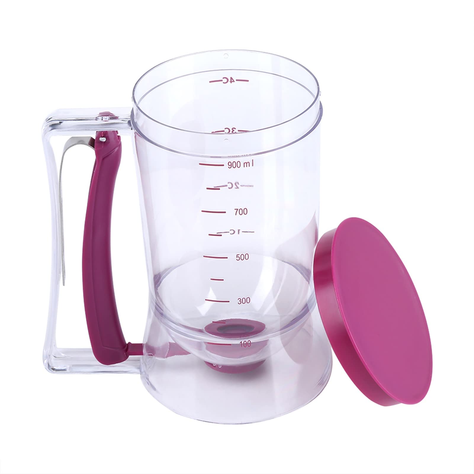 Dispenser di pastella per pancake Cupcake Waffle, Strumenti per la cottura con Coperchio e Scala, per Fare Torte, Pancake, Muffin, Waffle, 900 ml