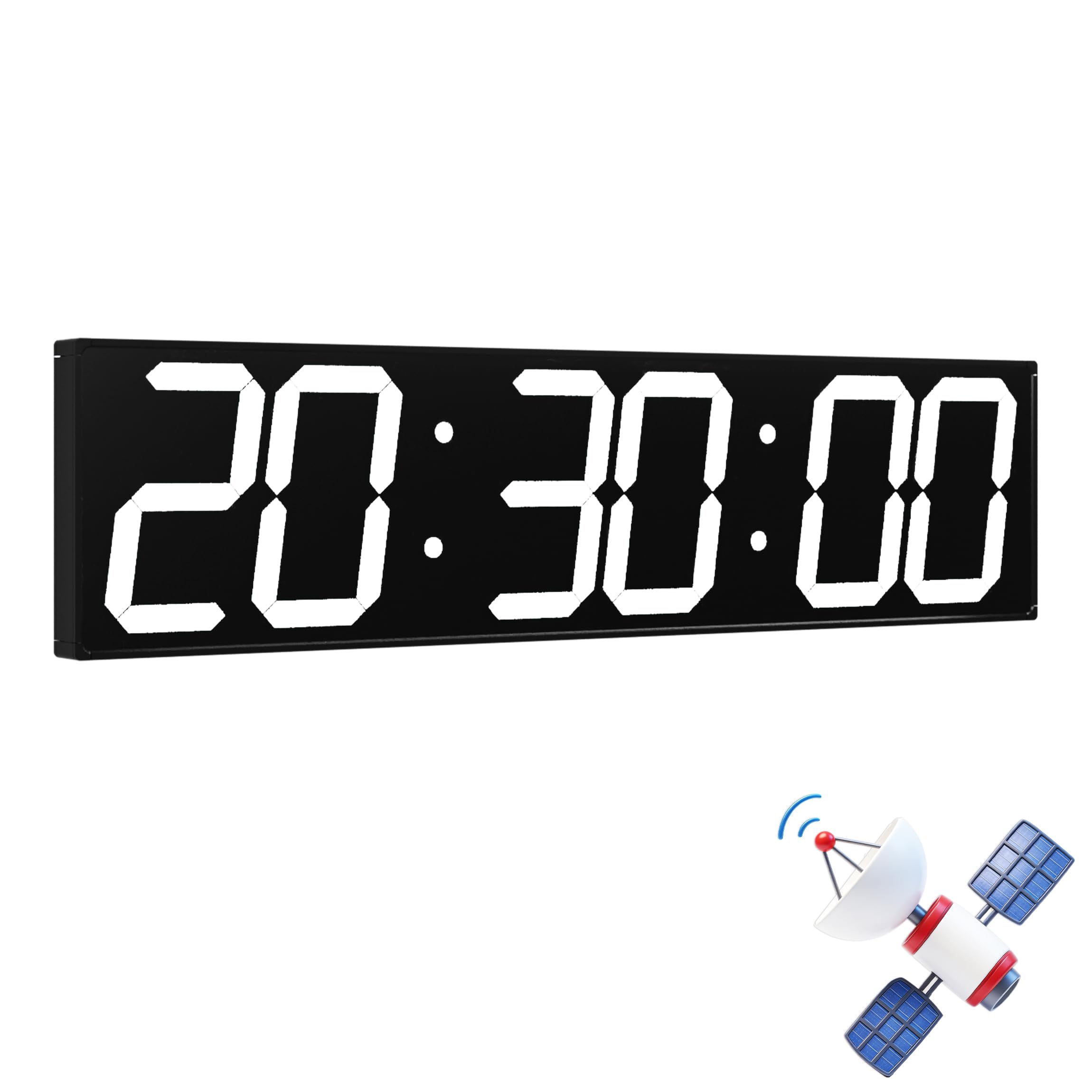 CHKOSDA Orologio da parete digitale da 28 pollici con sincronizzazione automatica GPS, numeri LED massicci da 15 cm, misurazione precisa del tempo, telecomando, timer, data e temperatura, per palestra