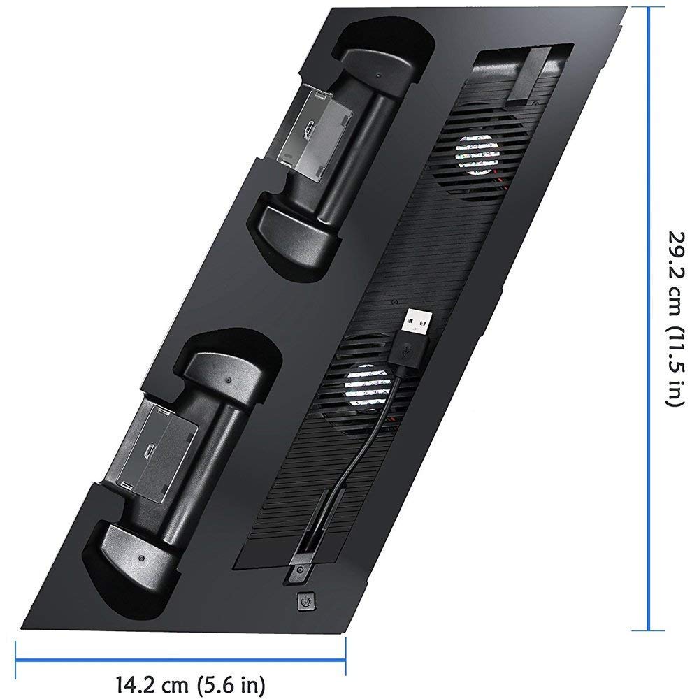 Base vertical vertical para PS4 Slim de carga y controlador de ventilador PlayStation 4 en 1