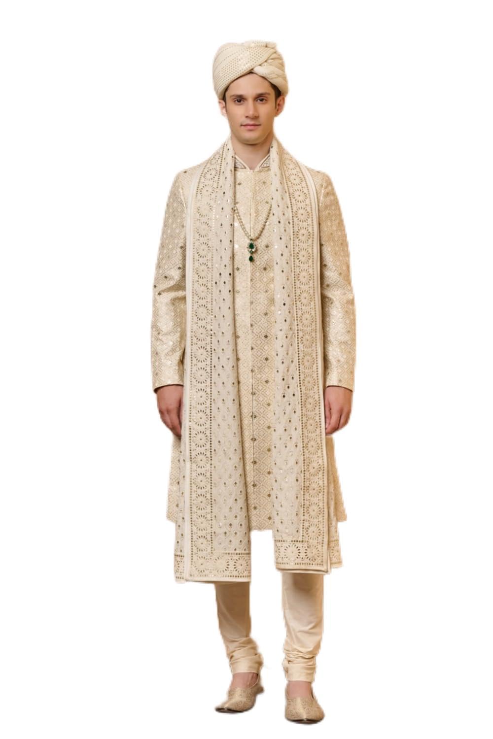 Ivory Sherwani For Men-image-45