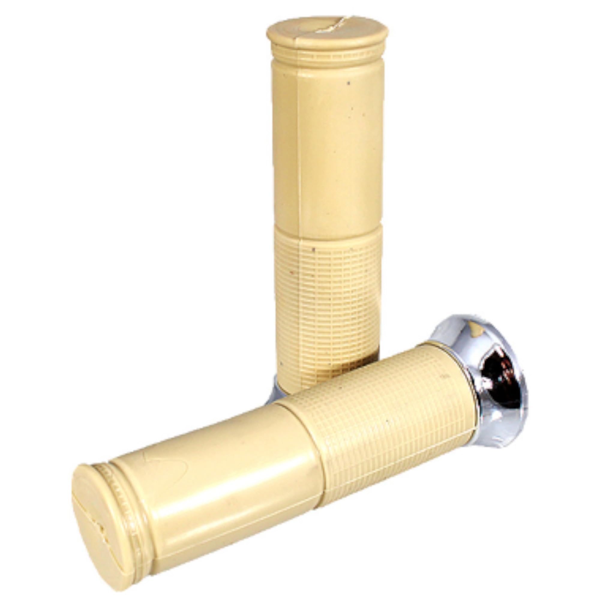cyclingcolors Motorcycle Grip 130 mm Diameter 24 mm Rubber Handlebar Compatible with Vespa PX, Beige