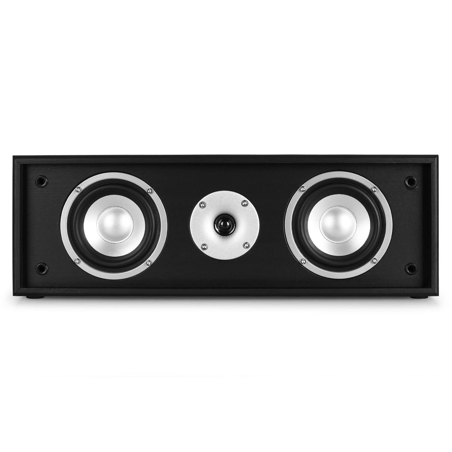 AUNA Linie 300 CN - Altoparlante Centrale Passivo, Diffusore, Speaker, Potenza 2 x 35 W RMS, 2 Woofer da 10 cm (4"), Dischi Antiscivolo, Dimensioni 45,5 x 17 x 15,5 cm, Nero