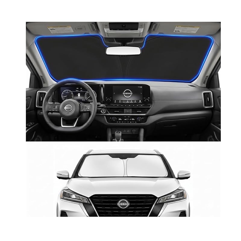 Protetor solar dobrável para para-brisa Nissan Kicks 2025–2026 PinBaoLaLa