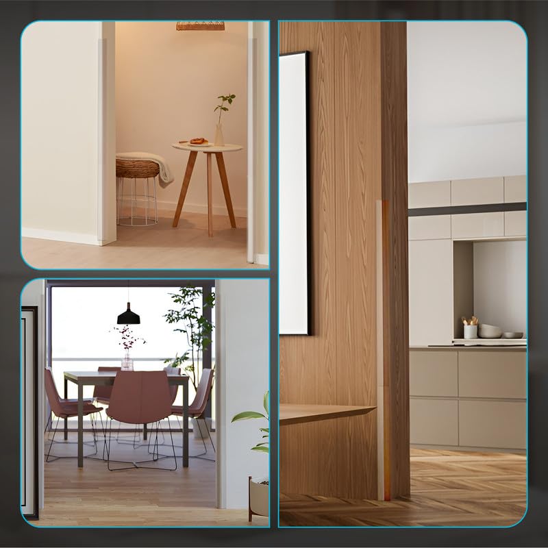 Proflex - Protector de esquina de pared, paquete de 6 protectores de esquina autoadhesivos para protección de bordes de paredes, 1 x 48 pulgadas, transparente, fácil de aplicar, no necesita