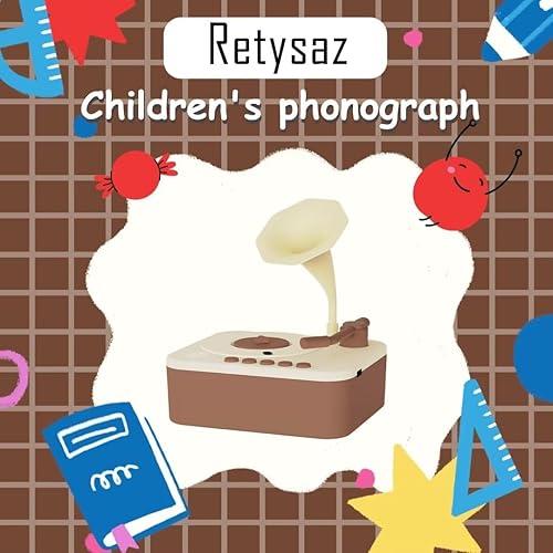 Miniatura 2 de Retysaz Fonógrafo para niños con 96 tarjetas, reproductor de música de cuentos para niños de 3 a 12 años, juguete sensorial musical para niños y