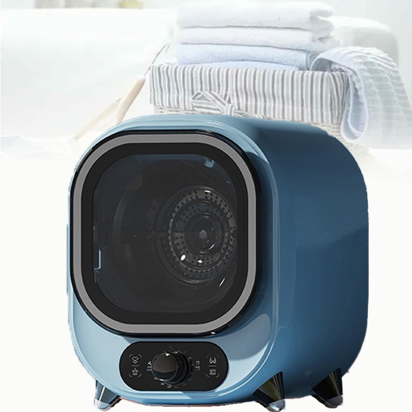 Small Condenser Spin Dryer with Stainless Steel Tub,with Dual Temperature Control Probe,Spin Condenser Clothes Dryer,0.8kg Load Capacity for Home, Apartments and RVs Compact for Small Spaces(D)