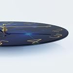 Lafocuse Glass Galaxy Blue Wall Clock, 12 Inch Silent Non Ticking Modern Decorative Clocks for Living Room Bedroom Kitchen