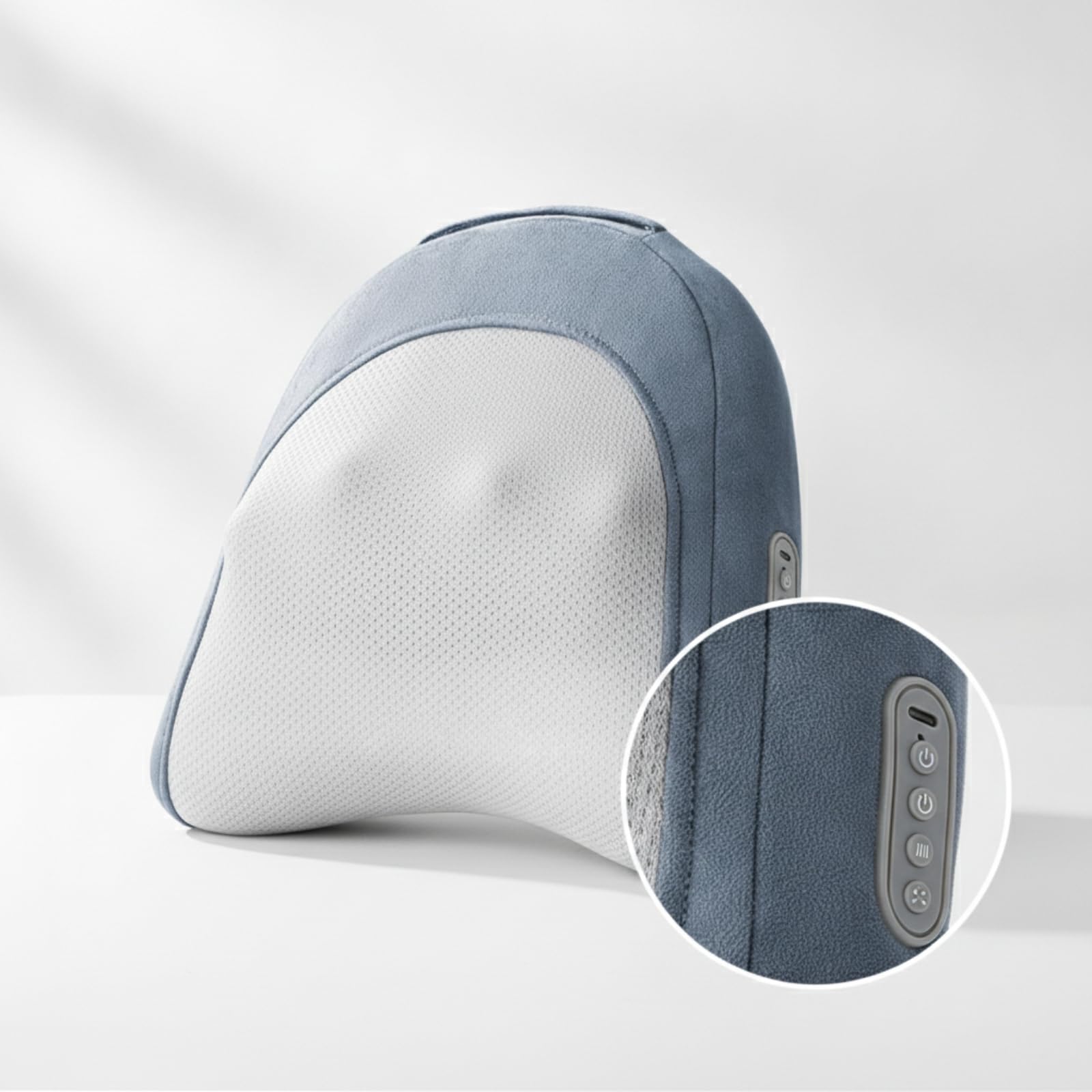 Sharplace Massagekissen Massage Kissen Rückenstütze Lendenkissen Entspannungskissen mit Ergonomischer Form Kabellos mit Akku Bedienfeld Leicht Und Tragbar für Büro Sofa Zuhause, Grau