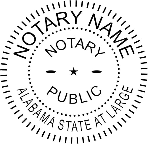 Miniatura 2 de Sello notario redondo para el estado de Alabama | Unidad autoentintada - Impresora brillante R-542 con cuerpo único (rojo)