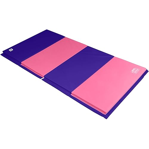 We Sell Mats 4 ft x 8 ft Gymnastics Mat, Folding Tumbling Mat, Portable with Hook & Loop Fasteners