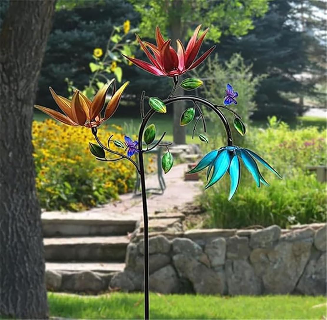 3D único Y Mágico Molino De Viento De Metal Spin, Wind Spinners para Jardín, Molino De Viento Wind Spinner, Escultura De Viento Spinner, Wind Spinners Estacas Adornos para Patio (Motobike)