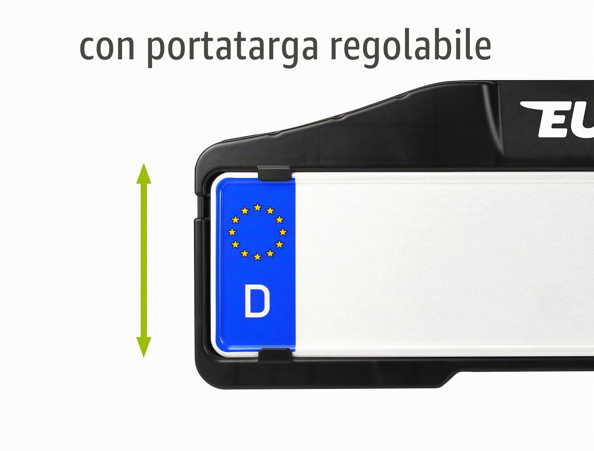 EUFAB 11648ON Portabici Premium 2 "Black Edition, adatto per e-bike, completamente premontato, antifurto, per 2 biciclette, per gancio di traino, nero