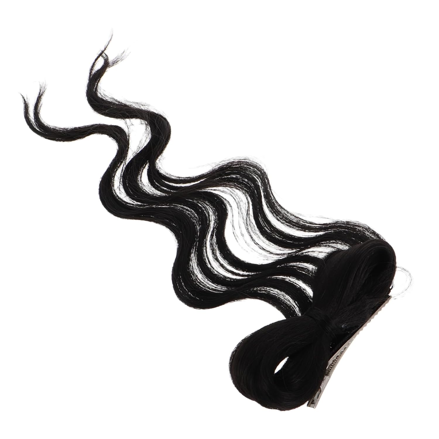 MERRYHAPY 14 Inch Curly Wavy Ponytail Extension with Bowknot Natural Black Claw Clip Hairpiece for Women and Stylish Dark Hair Extensions for a Chic Look