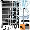 POPOSOAP 20W Solar Water Pump Solar Powered Water Pump Outdoor with 320GPH Solar Pump 7 Sprayers 164ft Cable 66ft Tubing for Outdoor Pond Fish Tank and Garden Water Features
