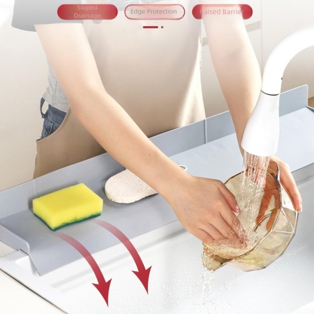 Bordo del lavandino paraspruzzi 70 cm cucina paraspruzzi tappetino drenante in silicone lavello acqua vasca paraspruzzi lavello paraspruzzi lavandino maniglia gocciolatoio vassoio asciugatura