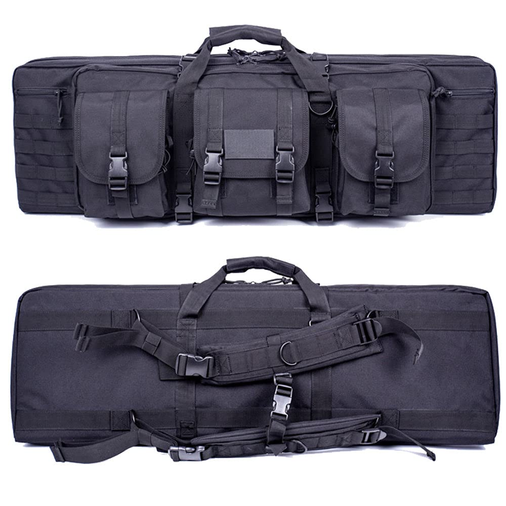 Funda Escopeta Caza,Funda para Carabinas Bolsa para Rifle Funda para Transporte De Armas,Bolsa TáCtica con Correa De Hombro Funda De Nylon para Caza Pesca,Black-108cm/42.5in