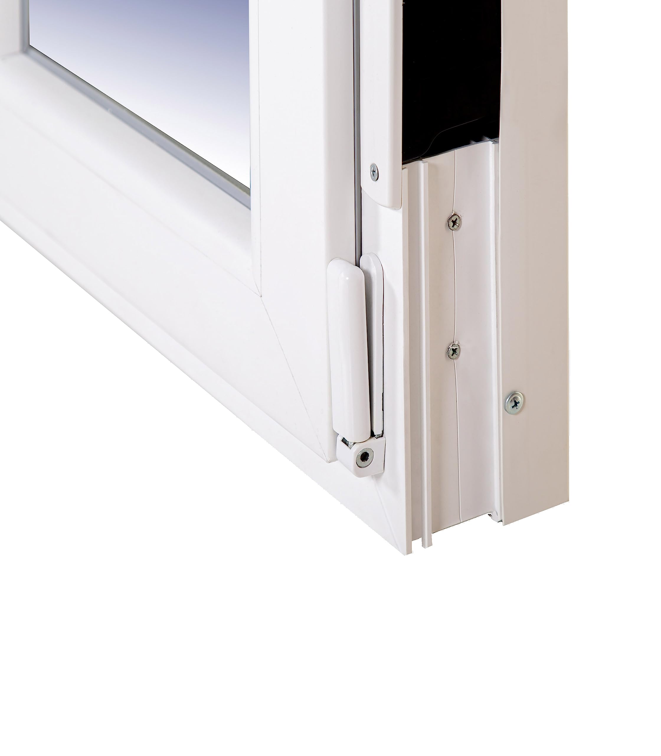 Ventanastock Puerta Balconera PVC 800x2185 Practicable Oscilobatiente 1 hoja apertura Izquierda con persiana de PVC