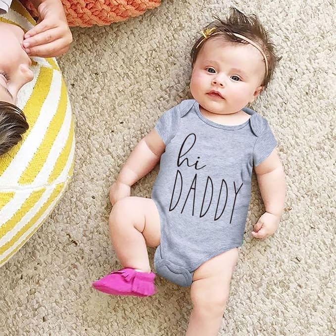 I Love My Daddy Baby Bodysuit Pregnancy Announcement Short Sleeve Newborn Outfits Infant Romper - Image 3