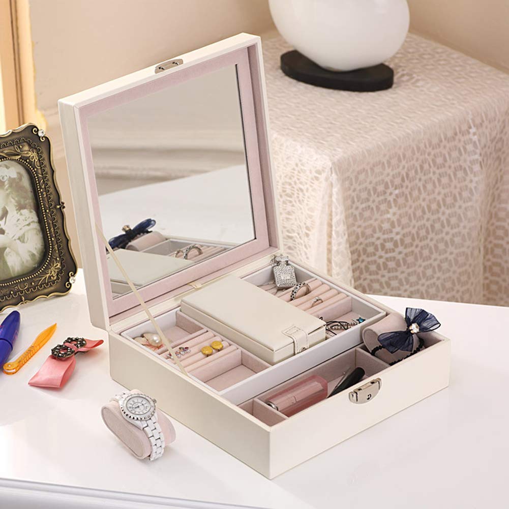Caja Neceser Maquillaje, Bolsa de Cosméticos Organizador- Brochas de Maquillaje Estuches, Funda de Viaje para Cosméticos Joyería/Labial/Cepillo de Sombra Saludable