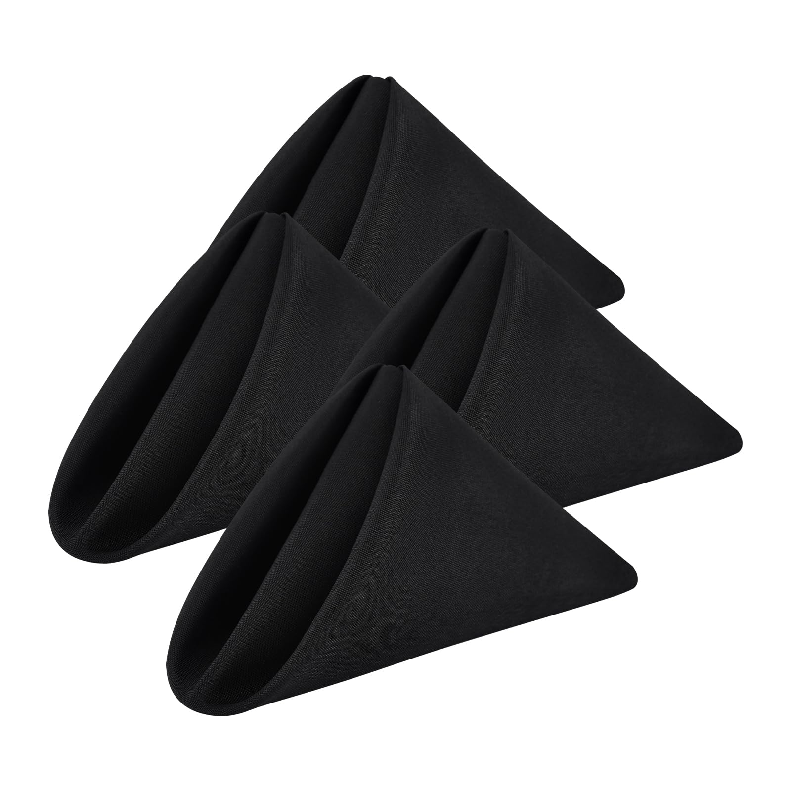 NEWISHER Set of 4 Black Napkins, 45x45cm Washable Dinner Cloth Napkins