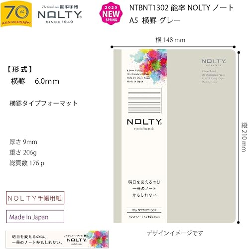 Vista 37 de Nippon Performance Association Management Center Nyoshitsu NOLTY Notebook A5 Cuadrado Negro NTBNT1401