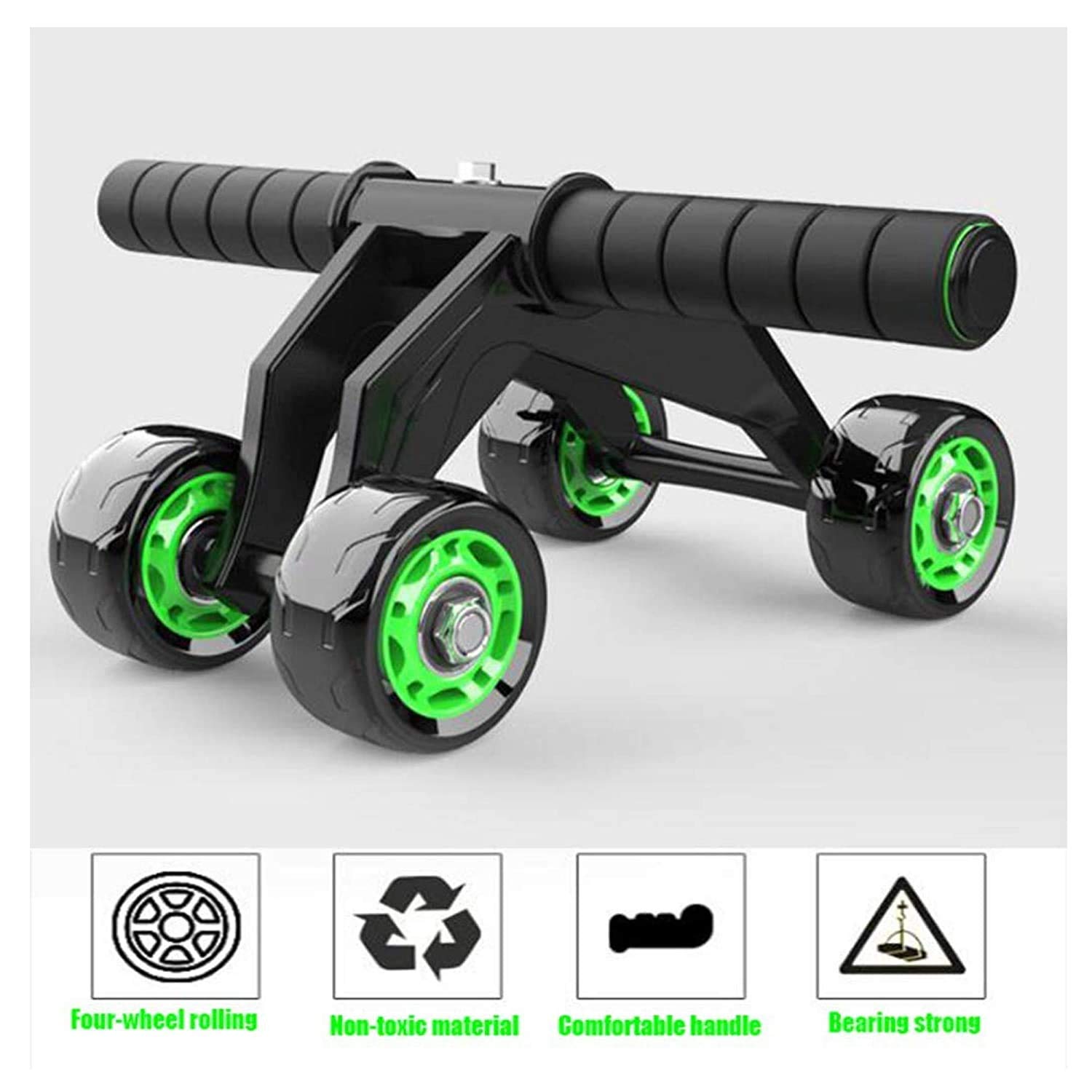GETZET AB Roller 4 wheel Abdominal Fitness Home Workout Ab Exerciser Abdominal Workout Fitness Exercise Equipment Most Comfortable Wheel.-(black) 1