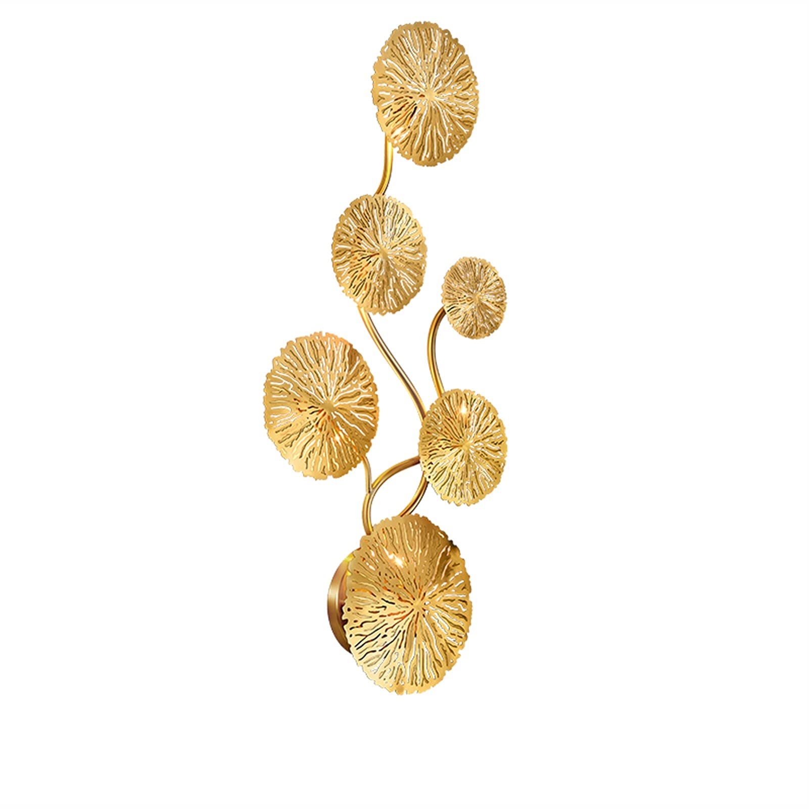 ZXTIIEUF Copper Lustre Gold Leaf Wall Lamp V-intage Retro Bedside Living Room Art Decor Home Lighting Sconces G4 Bulb Chandeliers Modern