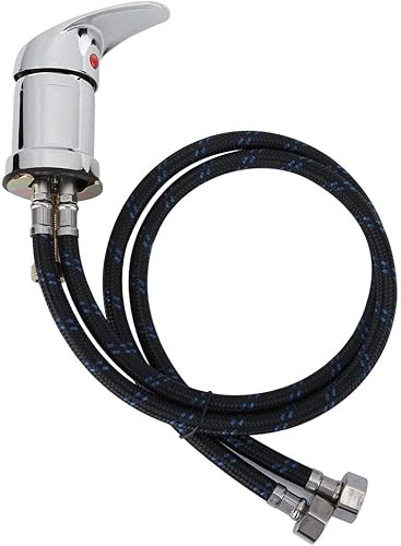 Miniatura 8 de Grifo de ducha con manguera de 47.2 in – Válvula de mezcla para lavabo de peluquería de ponche de peluquería o unidad de lavado a contracorriente