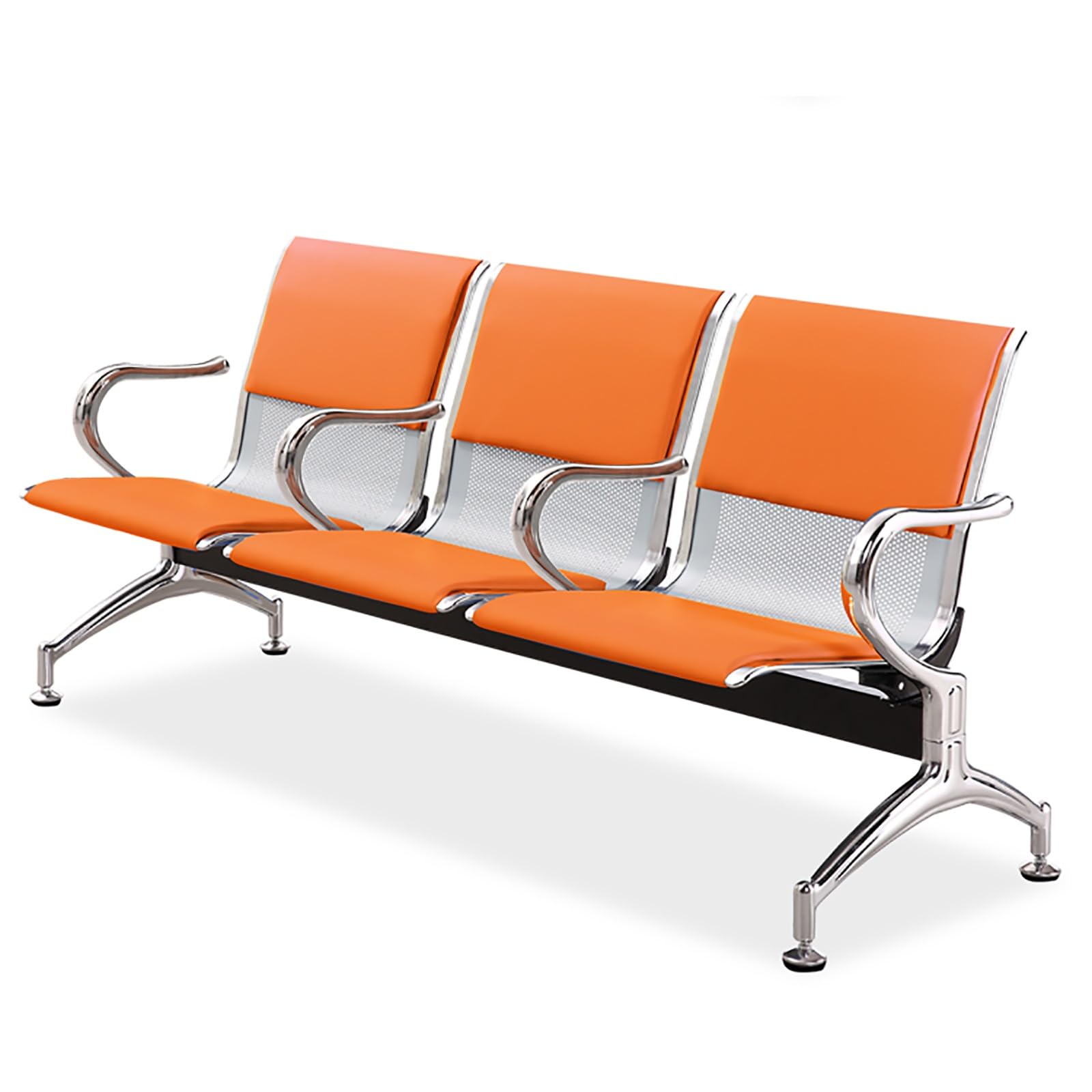 ASerZenith Reception Bench For Waiting Room & Office, Modern Design With Armrests And Backrest, Padded Seat For Comfort,Orange-Taille Unique
