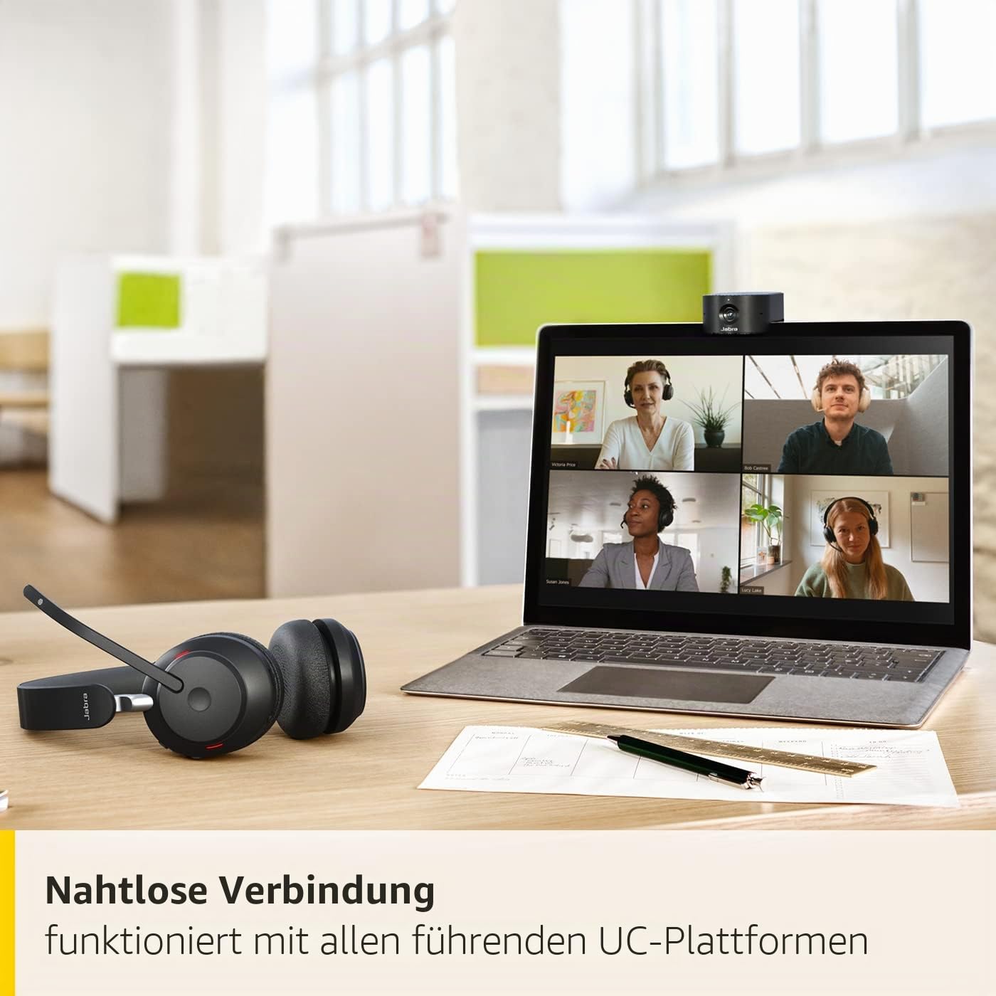 Jabra PanaCast 20 4K- Videokonferenzkamera - Flexible persönliche Plug-and-Play-Video-Webcam mit KI-gestütztem 4K-Ultra-HD, intelligentem Zoom und Beleuchtungsoptimierung