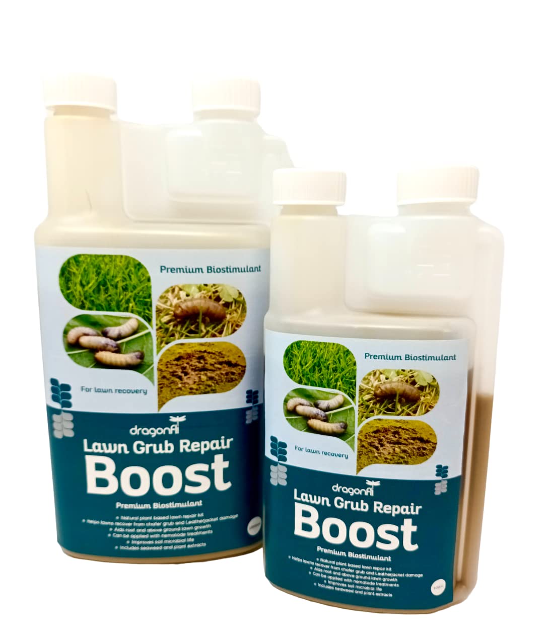 Dragonfli Lawn Grub Repair Boost - Natural Biostimulant - Help Your Lawn Recover From Pest Damage, Boost Healthy Growth & Resistance To Diseases (1 Litre)