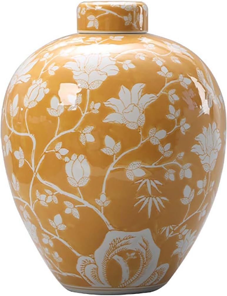 SnamicE Vase Tabletop Chinese Style Living Room Floor-Standing Ceramic Flower Arrangement Home,