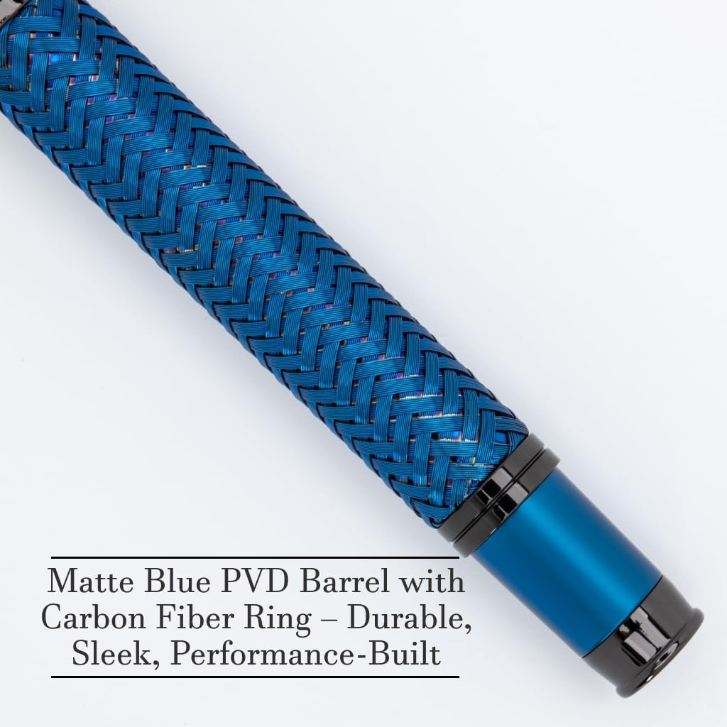 Monteverde Innova Formula M Fountain Pen, Blue - Flex Nib, Durable PVD Coated Pen, Refillable, JoWo Stainless Steel Nib, Luxury Gift Box