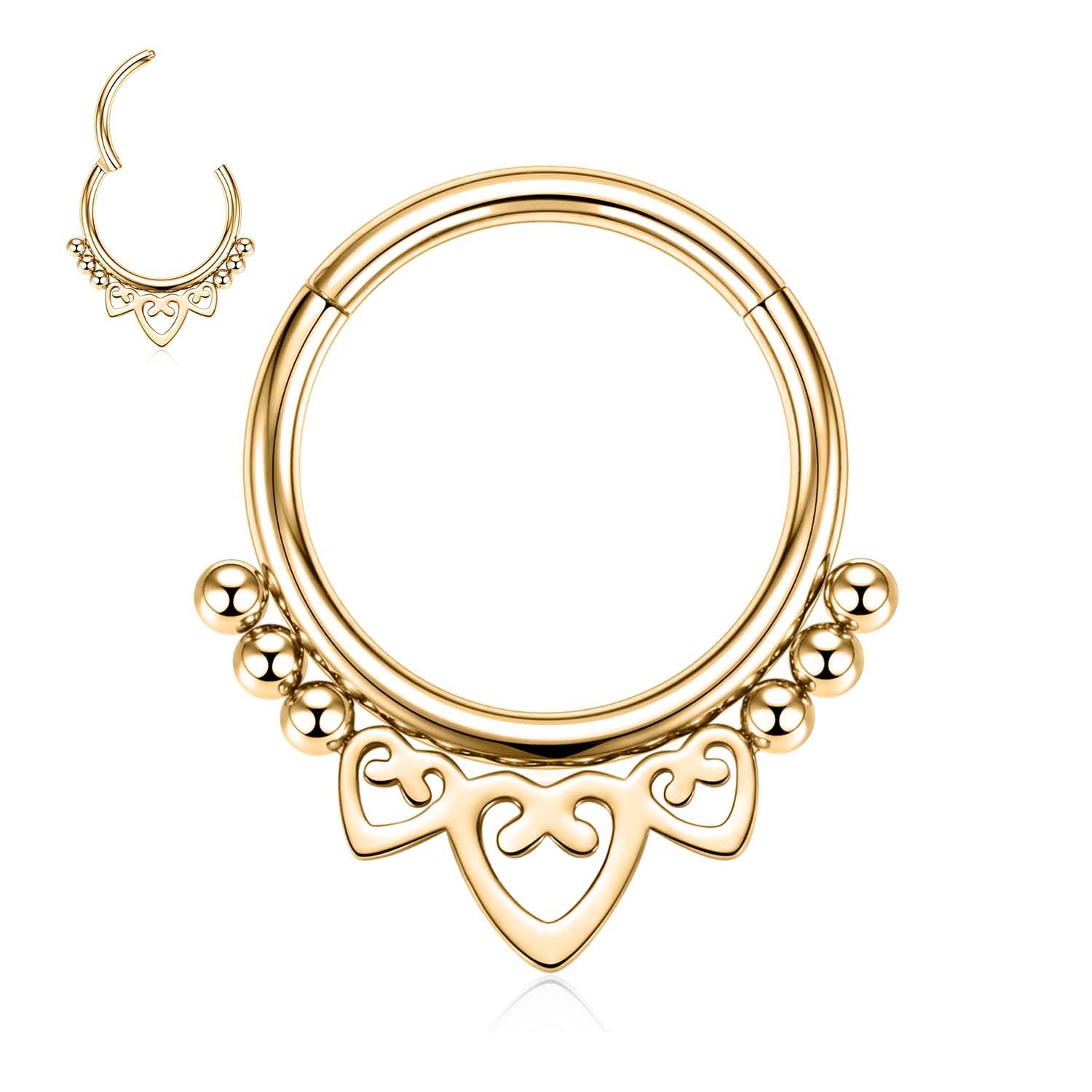 hengkaixuan Unique Animal Shape Septum Nose Ring Septum Jewellery 16G Daith Earrings Surgical Steel Nose Hoop Septum Clicker Conch Piercing Jewellery Rook Helix Tragus Cartilage Lobe Hoop Earring — view 28