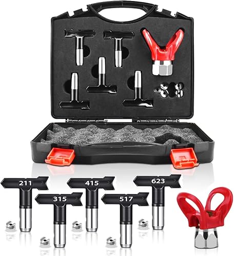 6 puntas de boquilla de pulverización reversibles, boquillas de pulverización sin aire, boquilla de pistola de pulverización sin aire y puntas de