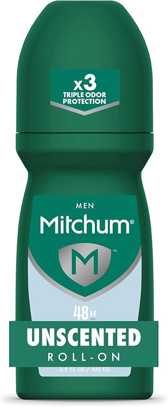 Antitranspirante Desodorante Roll-On Mitchum Men’s Triple Protection Sem Fragrância, 100 mL
