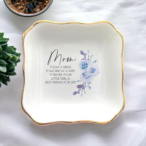 Miniatura 4 de Plato para anillos  Regalos para la madre de la novia de la novia  Today A Bride Forever Your Little Girl  Regalos únicos de boda para mamá  Para
