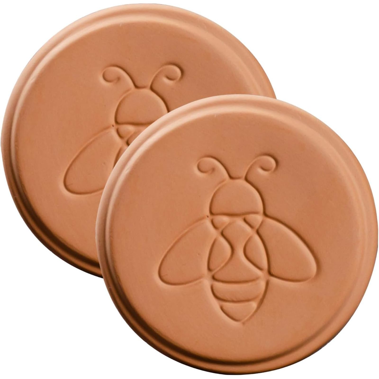 2 Pack Terracotta Brown Sugar Saver Bee, Reusable Brown Sugar Keeper Disc to Maintain Food Moisture, Multiple Uses for Food Storage Containers - 2