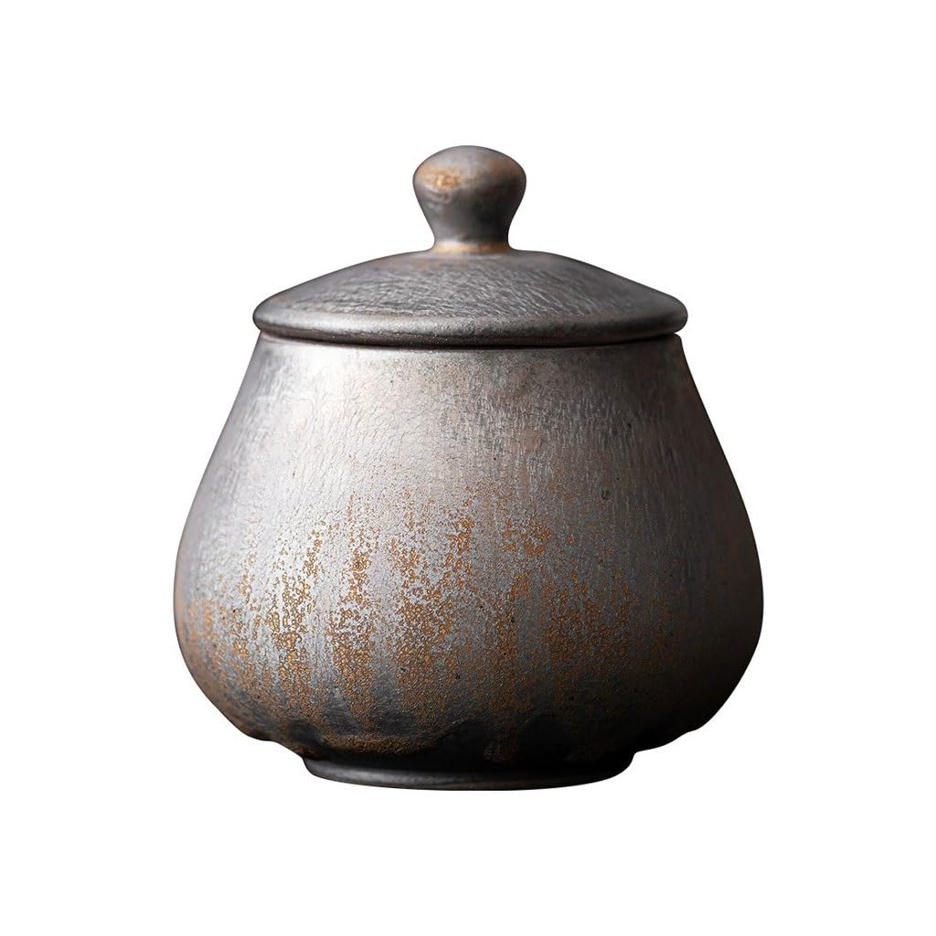 ENGENDER Tea Storage Jar Chinese Retro Ceramic Tea Can Household Small Storage Tank