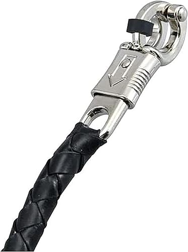 Miniatura 4 de Dream Apparel Látigo de cuero para motocicleta de 36 pulgadas para manillar con flecos y bola de piscina, color negro