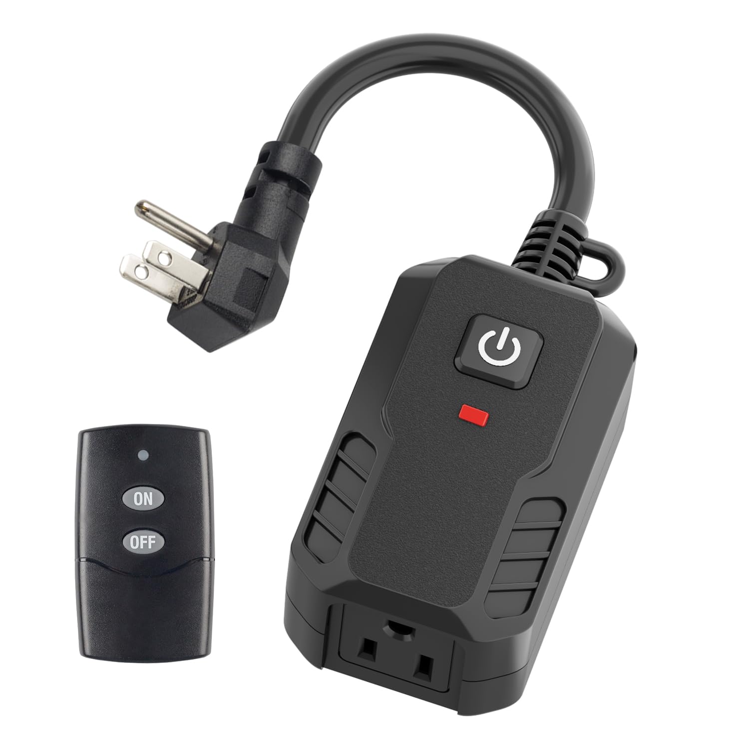 BN-LINK Outdoor Remote Control Outlet Plug Black,Indoor