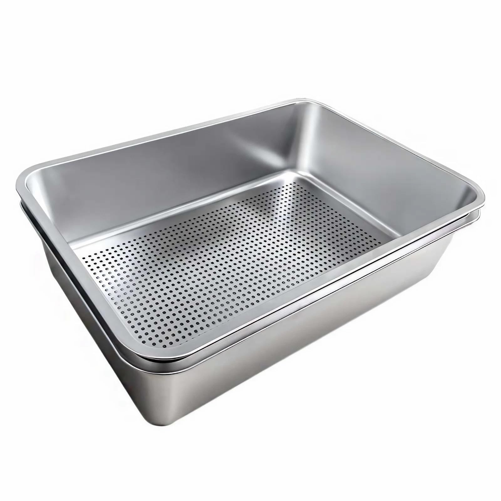 Arenero Gato Acero Inoxidable Autolimpiable - Caja De arenero Grande Metálica con Filtro - Superficie Lisa Que No Absorbe Olores - para Gatos y Conejos