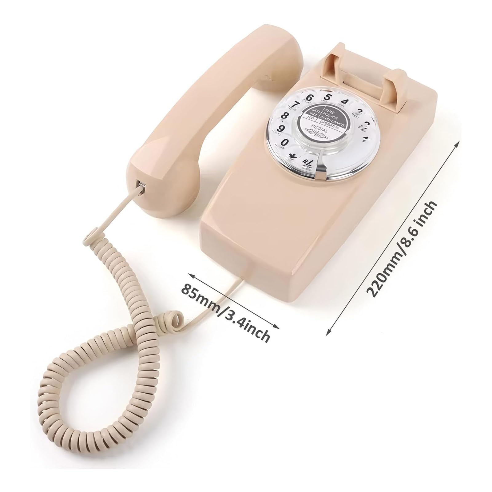 Soporte de pared para teléfono fijo retro para emergencias, no requiere batería durante un corte de energía, teléfono fijo retro