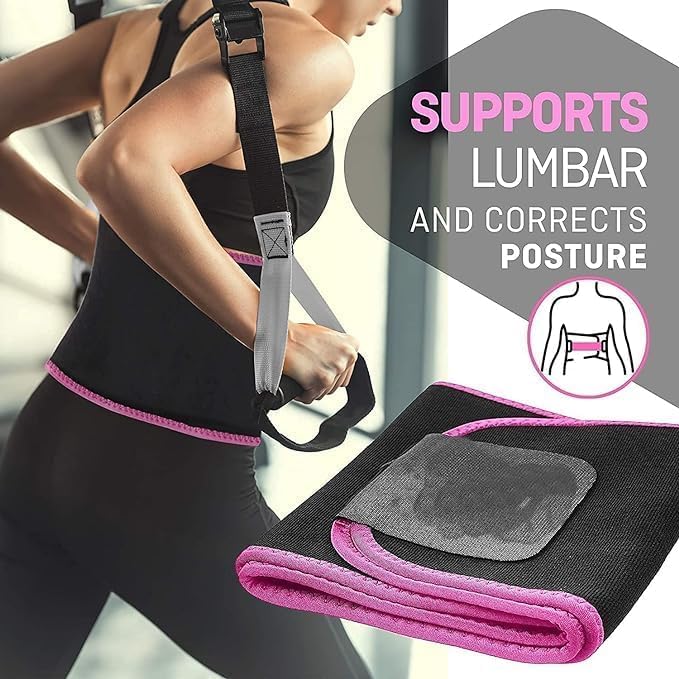 ALN® Sweat belt Weight Loss for Women and Men Belly fat Sweat Slim Belt Neoprene Fat Burning Sauna Waist Trainer Healthy Sweat, Hot Slimming Belt Fat Burner Lower Back Suppoert Posture (Free Size) 3