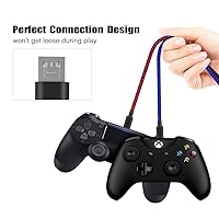 Vista 5 de Cable de carga para controlador PS4 de 10 pies, paquete de 2 cables de nailon trenzado extra largo micro USB 2.0 de alta velocidad compatible