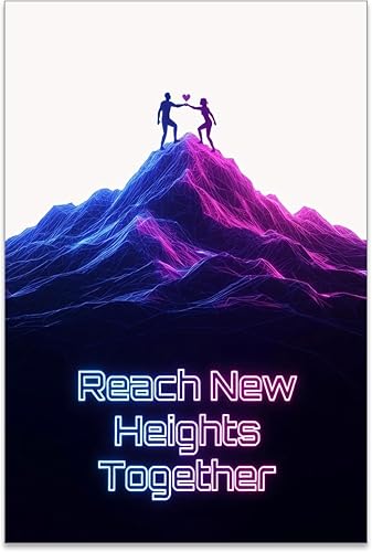 Neon Mountain Climbing Art Poster - 13x19 Gloss Paper Finish - Y2K Wall Decor for Home or Office disponible en Yaxa Guatemala