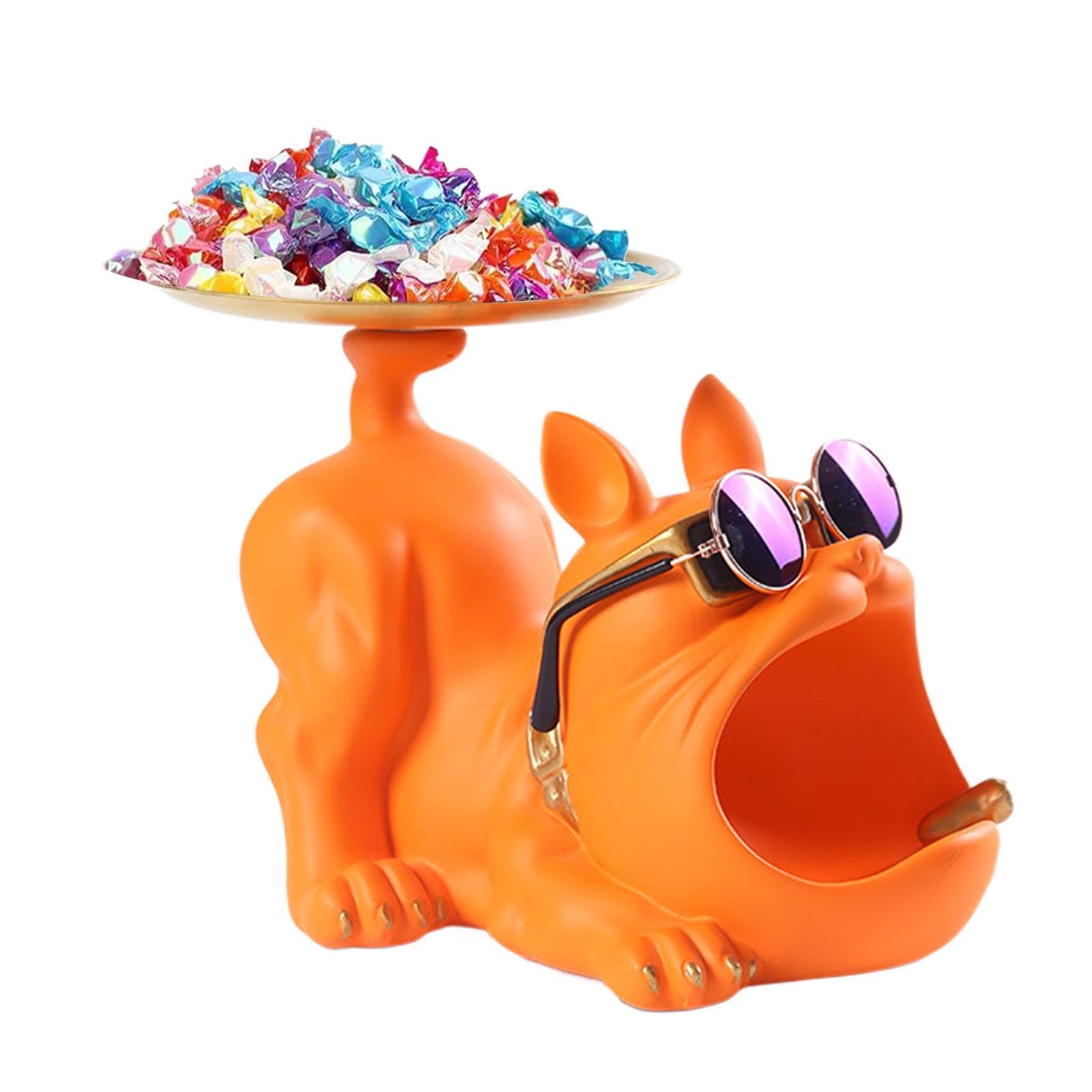 Bandeja joyas bulldog para decorar el salón y organizar la encimera